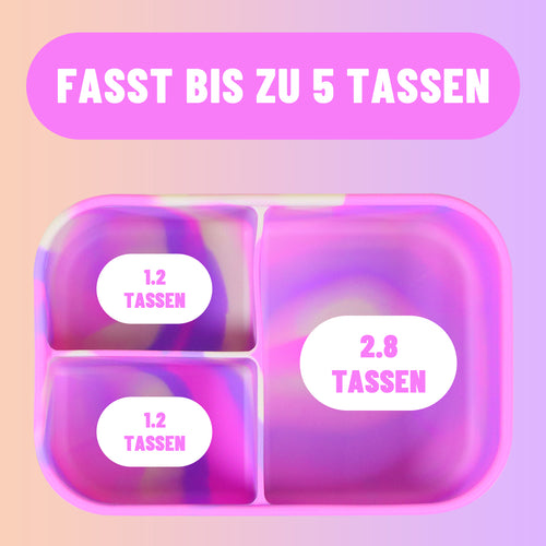 Siliconen lunchbox met 3 vakken - BPA-vrij
