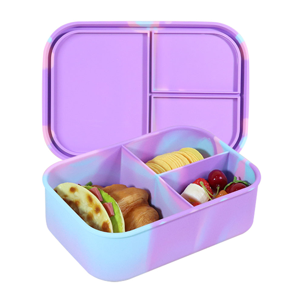 Silicone Lunch Box with 3 sections-BPA-Free