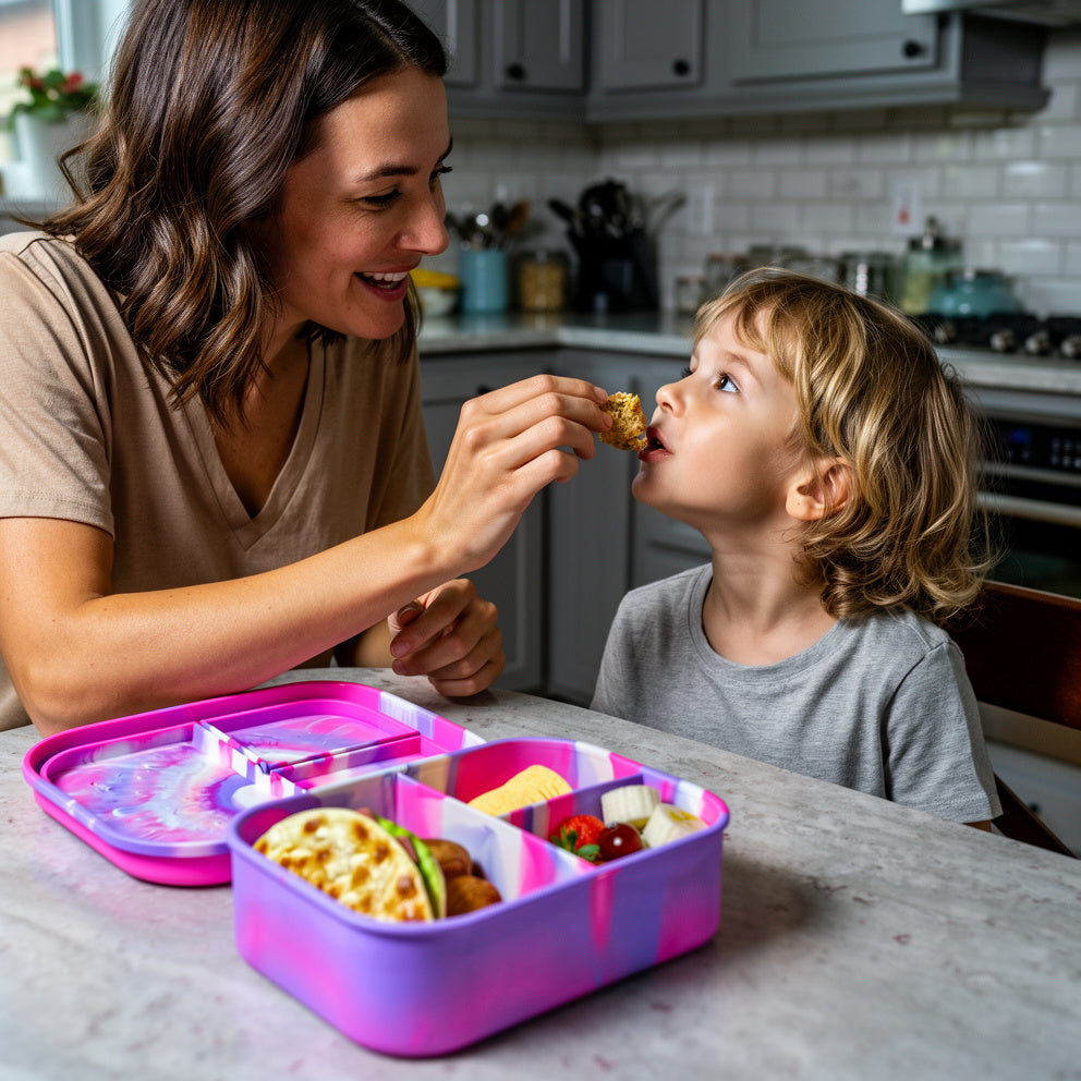 Siliconen lunchbox met 3 vakken - BPA-vrij